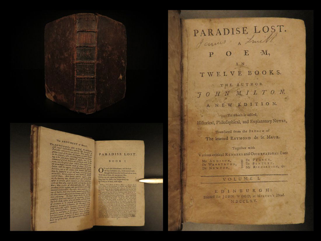 1765 Paradise Lost John Milton Poetry English (1 of 10)