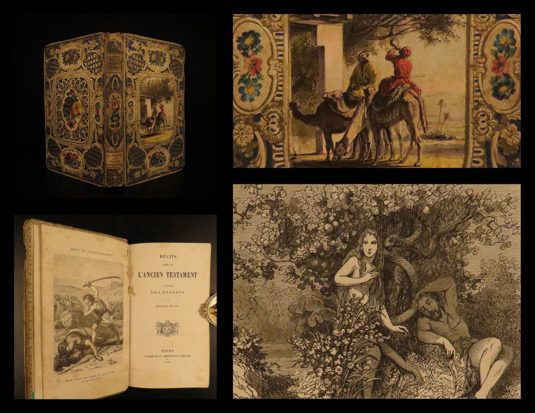 1861 BEAUTIFUL BINDING Old Testament BIBLE Stories (1 of 10)