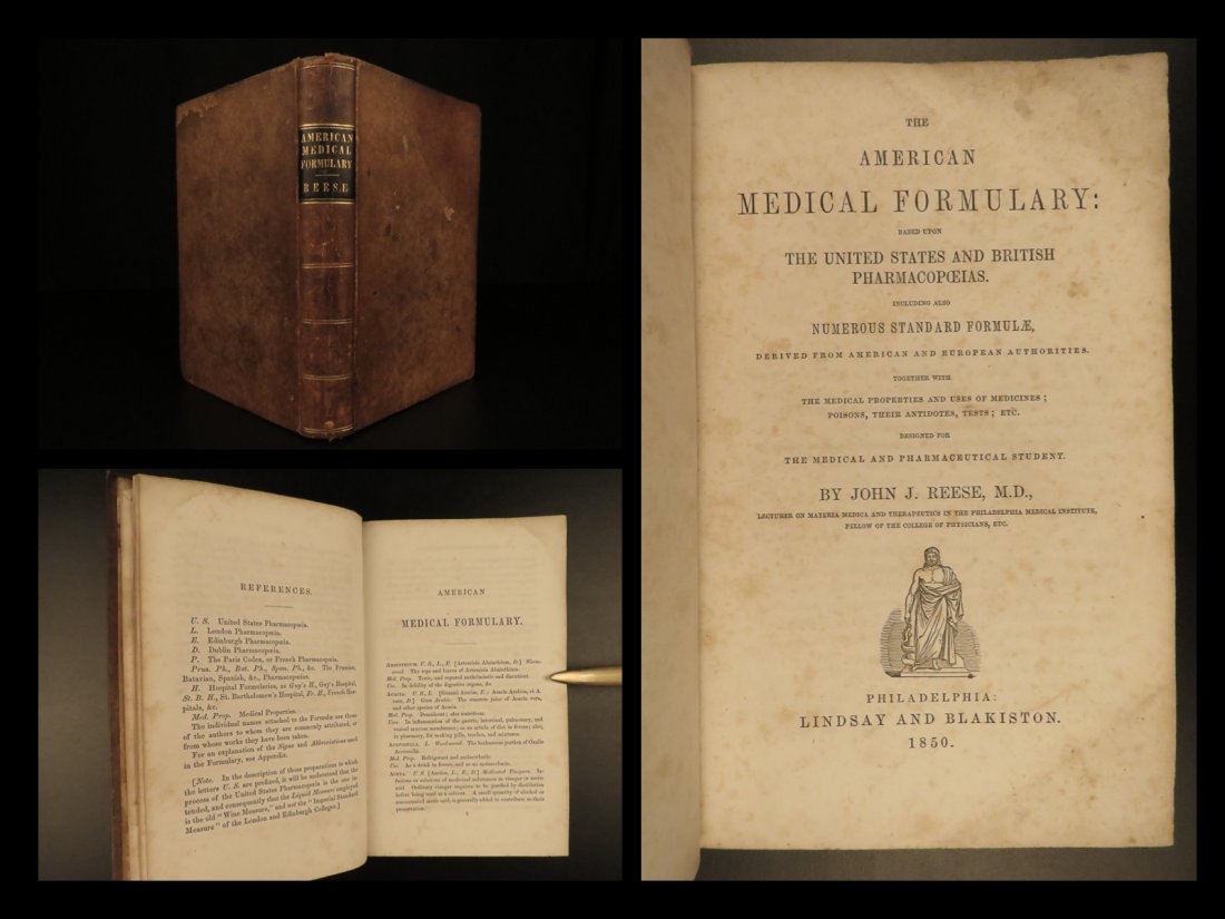 1850 MEDICINE 1st ed American Medical Formulary Anatomy (1 of 10)