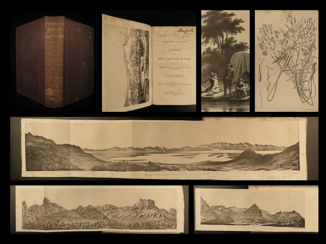 1853 Great Salt Lake Utah Stansbury Exploration Mormon: 1853 Great Salt Lake Utah Stansbury Exploration Mormon Polygamy Sioux Indians Howard Stansbury was a 19th-century engineer and explorer known for his ventures to the American west. In 1849, he was cha
