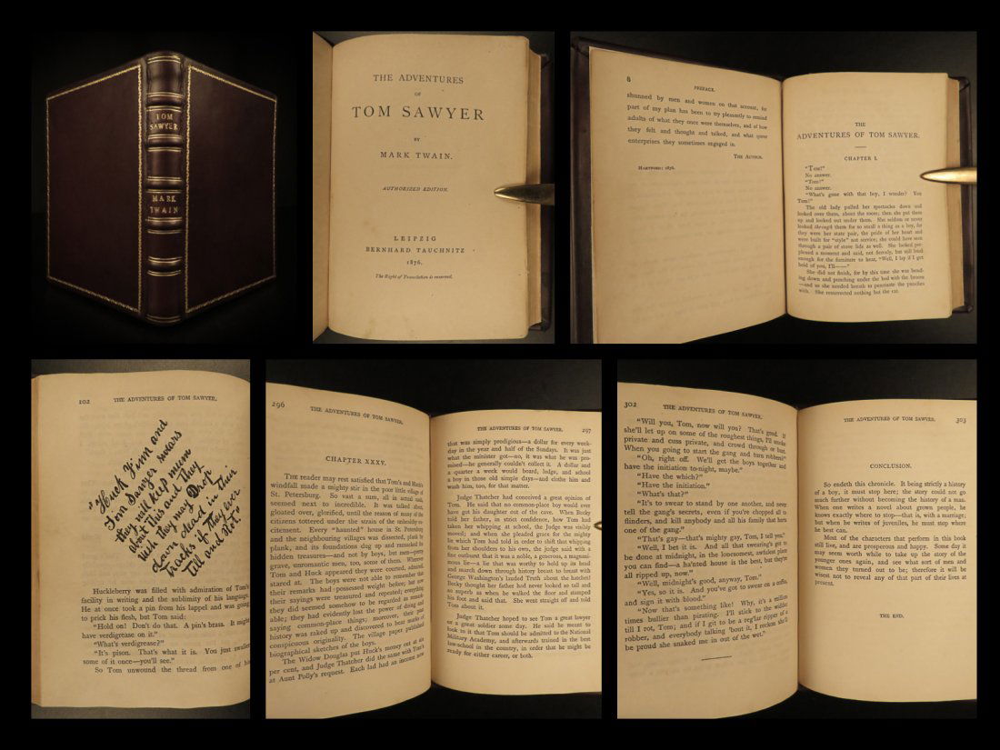 1876 1st ed Adventures of Tom Sawyer Mark Twain (1 of 10)