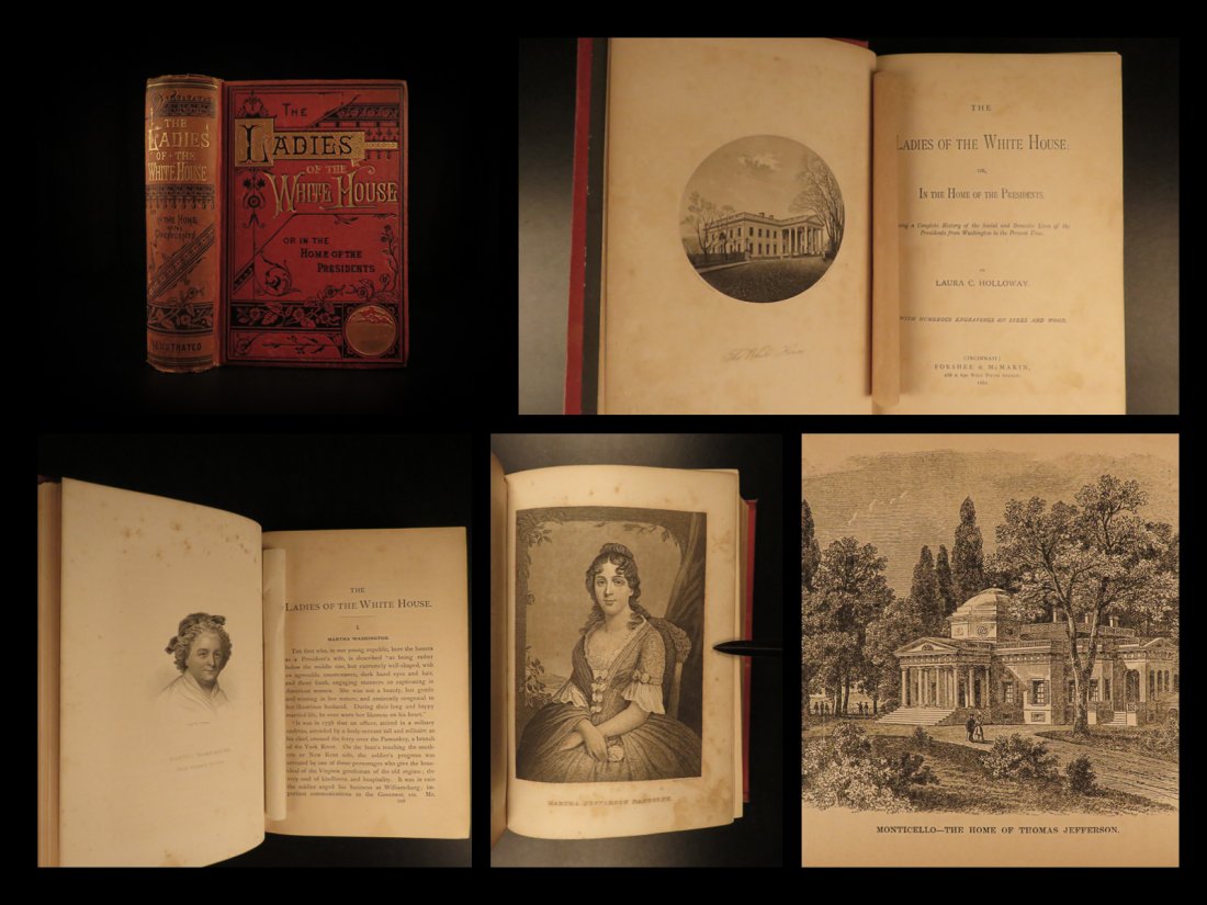 1882 Ladies of White House Illustrated First Lady: 1882 Ladies of White House Illustrated First Lady Portraits President Lincoln The wives of the U.S. Presidents! A charming 1882 edition of the “Ladies of the White House.” This book was printed to
