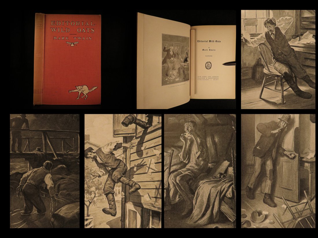 1905 1st Mark Twain Editorial Wild Oats Stories: 1905 1st Mark Twain Editorial Wild Oats Stories Illustrated Humor Agriculture “A lie can travel half way around the world while the truth is putting on its shoes.” ― Mark Twain “Editorial 
