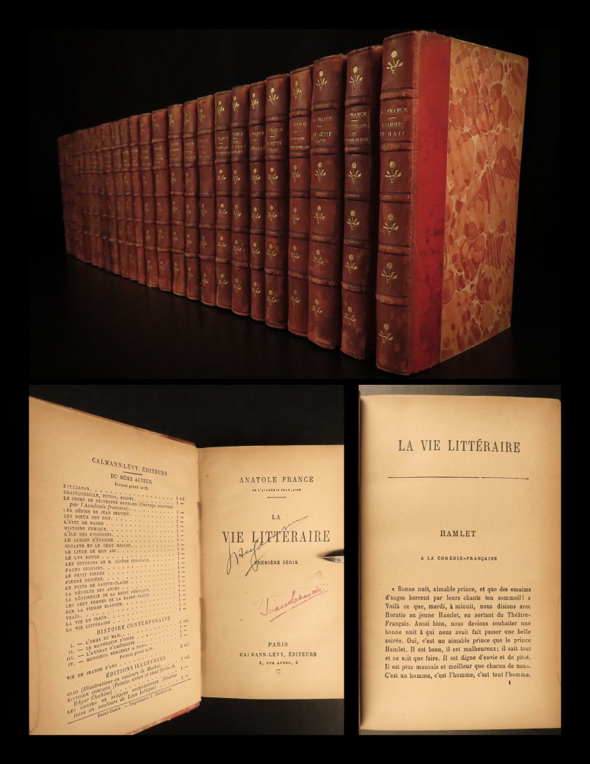 1925 Complete Works of Anatole France French Literature: 1925 Complete Works of Anatole France French Literature Thais Penguin 25v SET Anatole France was a 19th-century French author known for his award-winning works of literature. He wrote poetry, prose, p