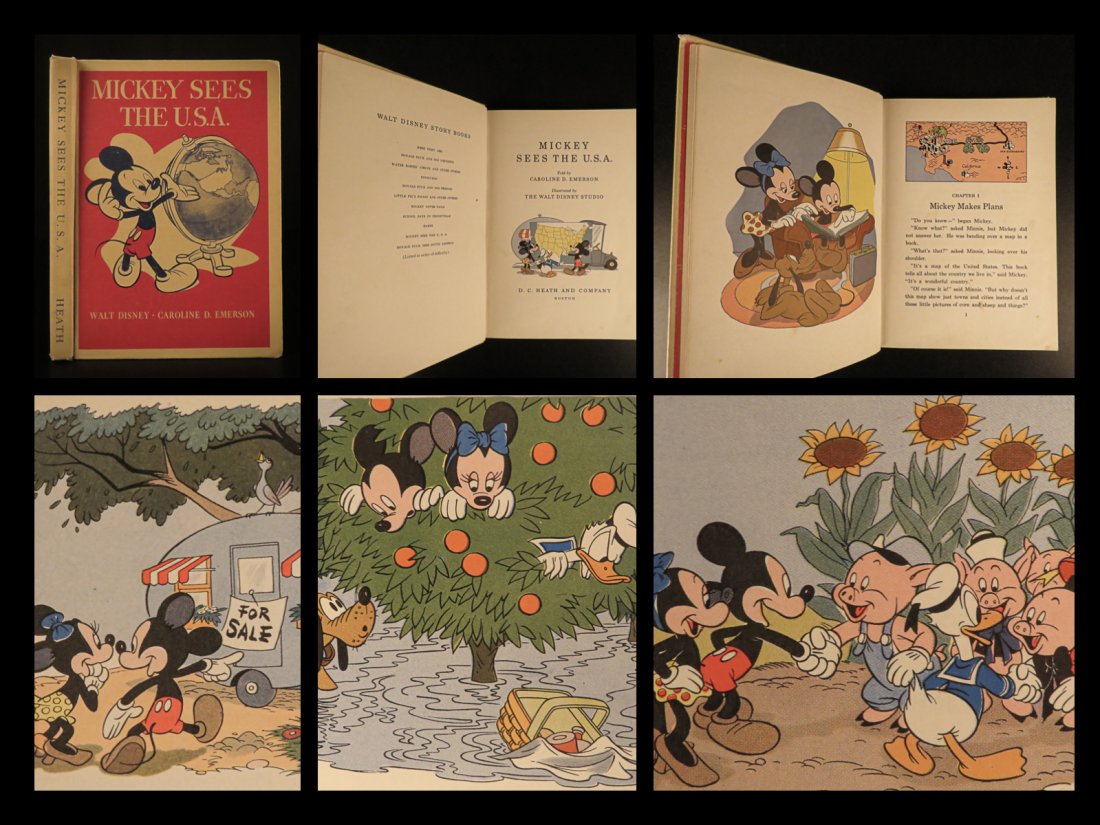 1944 1st ed Mickey Mouse sees the USA Walt DISNEY: 1944 1st ed Mickey Mouse sees the USA Walt DISNEY Donald Duck Color Illustrated “That’s the real trouble with the world. Too many people grow up.” – Walt Disney Mickey Mouse has long been one 