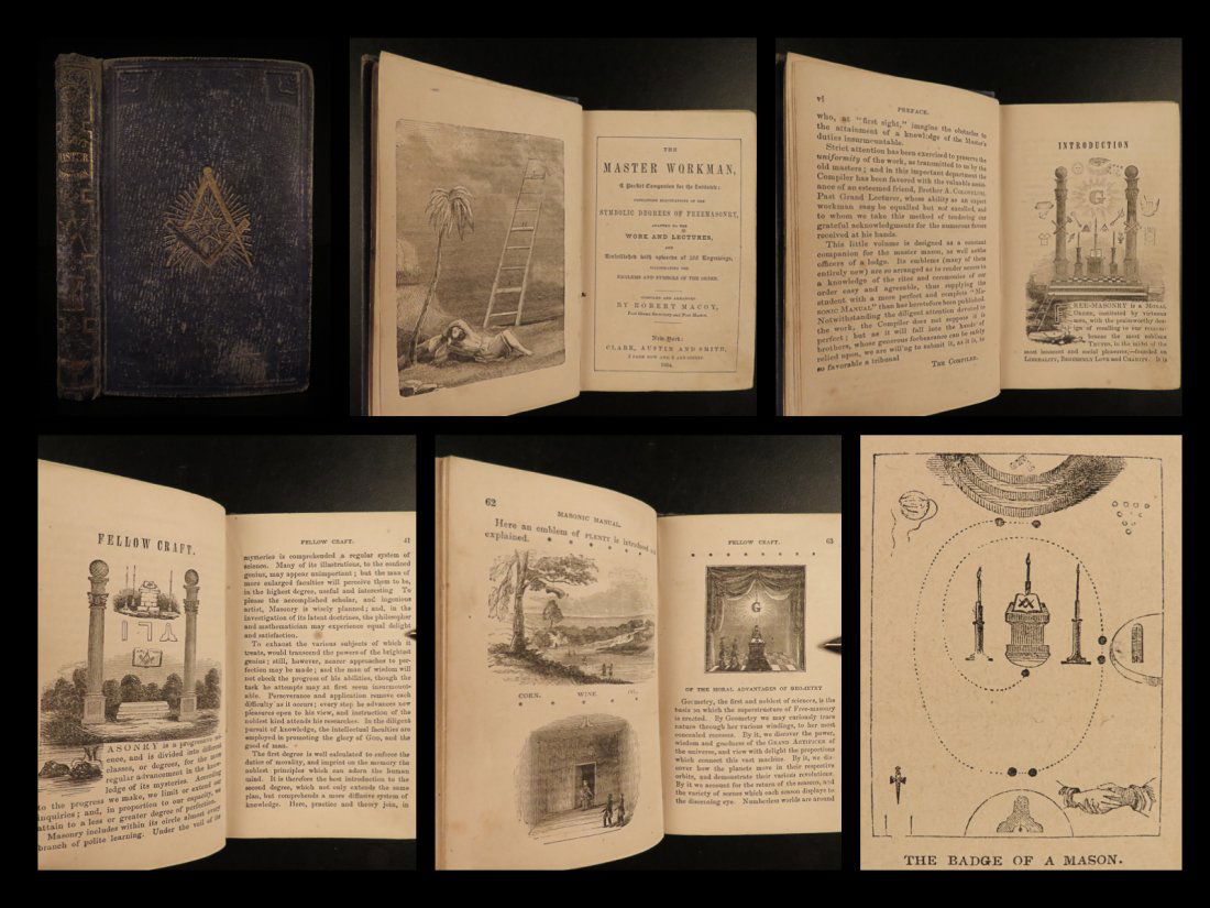 1854 1ed Freemason Master Workman Masonic Symbolism (1 of 10)