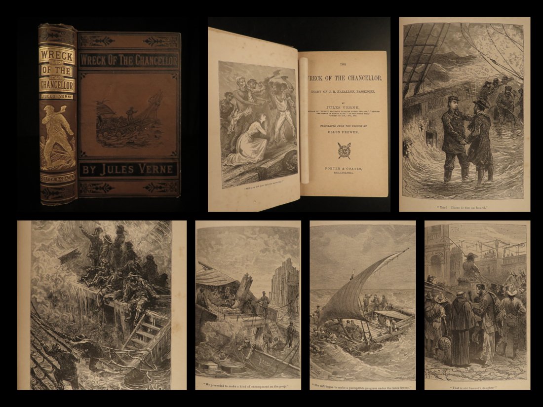 1876 1st ed Jules Verne Wreck of the Chancellor Britain (1 of 10)