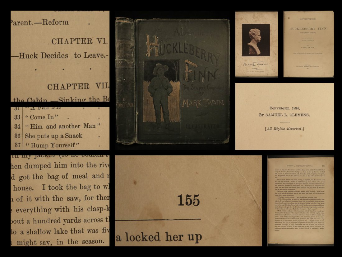 1885 1st ed Huckleberry Finn Adventures Mark Twain (1 of 10)