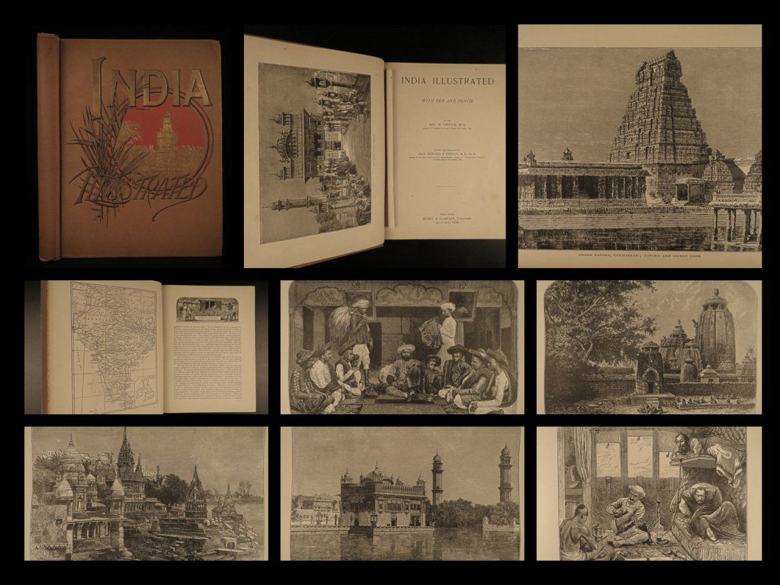 1891 1ed INDIA Illustrated ART Bombay Ceylon Elephants (1 of 10)