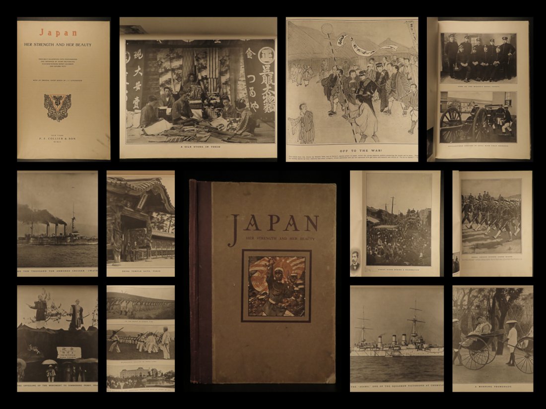 1904 1st ed Japan HUGE Russo-Japanese WAR Asia Korea: 1904 1st ed Japan HUGE Russo-Japanese WAR Asia Korea Military Photos FOLIO ‘Japan: Her Strength and Her Beauty’ contains photographs of the Japanese armed forces, portraits of military and naval o