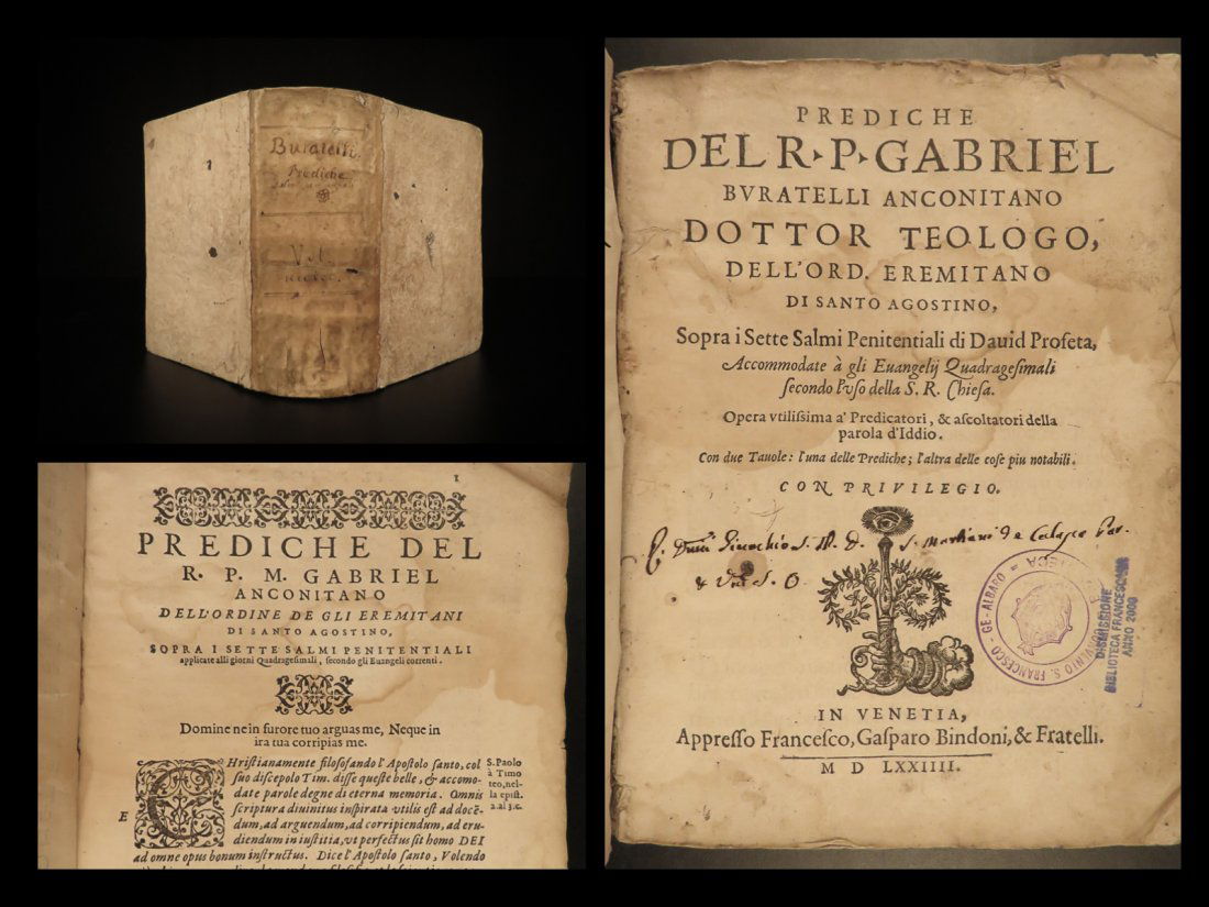 1574 Bible Sermons Italian Monk Gabriele Buratelli (1 of 10)
