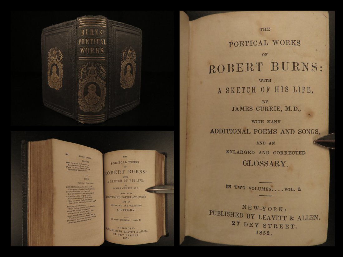 1852 1ed Robert Burns Scottish Poetry Scotland Poems (1 of 10)