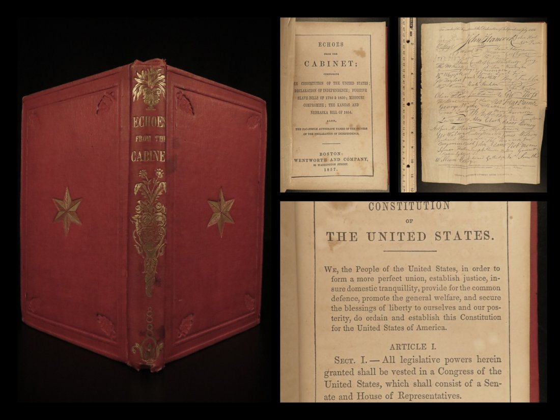 1857 US Documents Constitution Declaration SIGNERS (1 of 10)