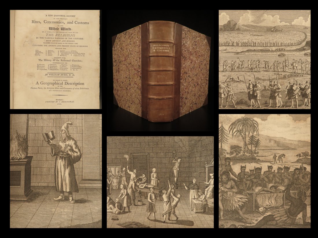1799 1ed World Religions Indian Druids Pagan Rituals: 1799 1ed World Religions Indian Druids Pagan Rituals Hurd Jews Japan California William Hurds Universal History of Religious Rites of the World is a fine, 18th-century compendium of the customs and ce