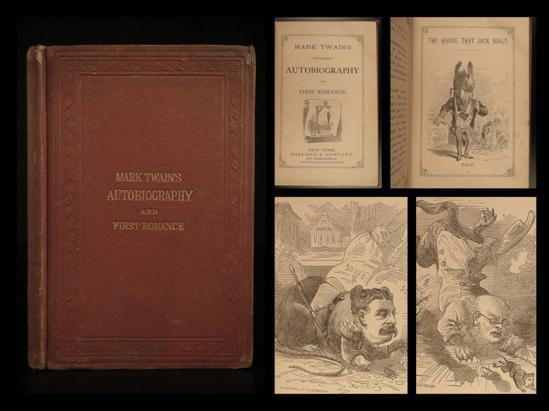 1871 1ed Mark Twain Burlesque Autobiography First (1 of 10)