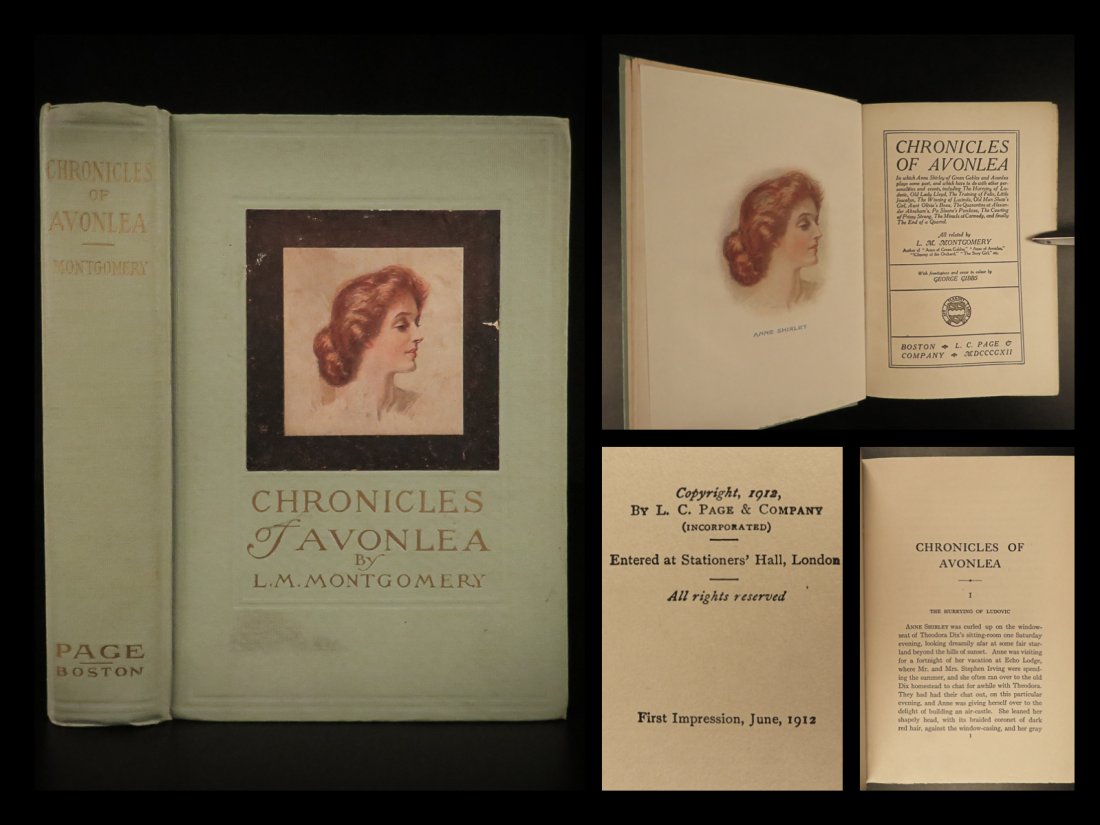 1912 Anne Green Gables 1st/1st Chronicles of Avonlea: 1912 Anne Green Gables 1st/1st Chronicles of Avonlea Literature Lucy Montgomery Canadas most enduringly popular author, Lucy M. Montgomery is best known for her novels Anne of Green Gables (1908) and