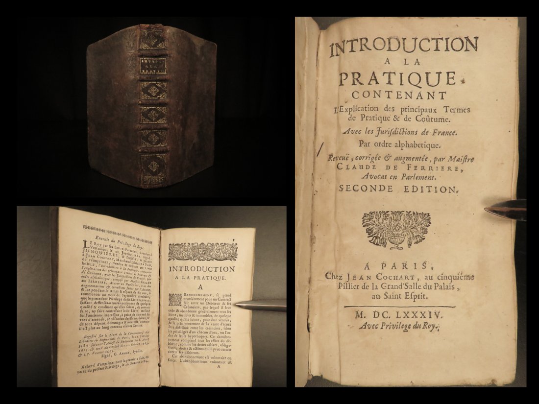 1684 LAW Intro to Practice Claude Ferriere French: 1684 LAW Intro to Practice Claude Ferriere French Jurisprudence Politics Droit Claude de Ferriere was a 17th-century French jurist known for his studies in jurisprudence. One of his best and most impo