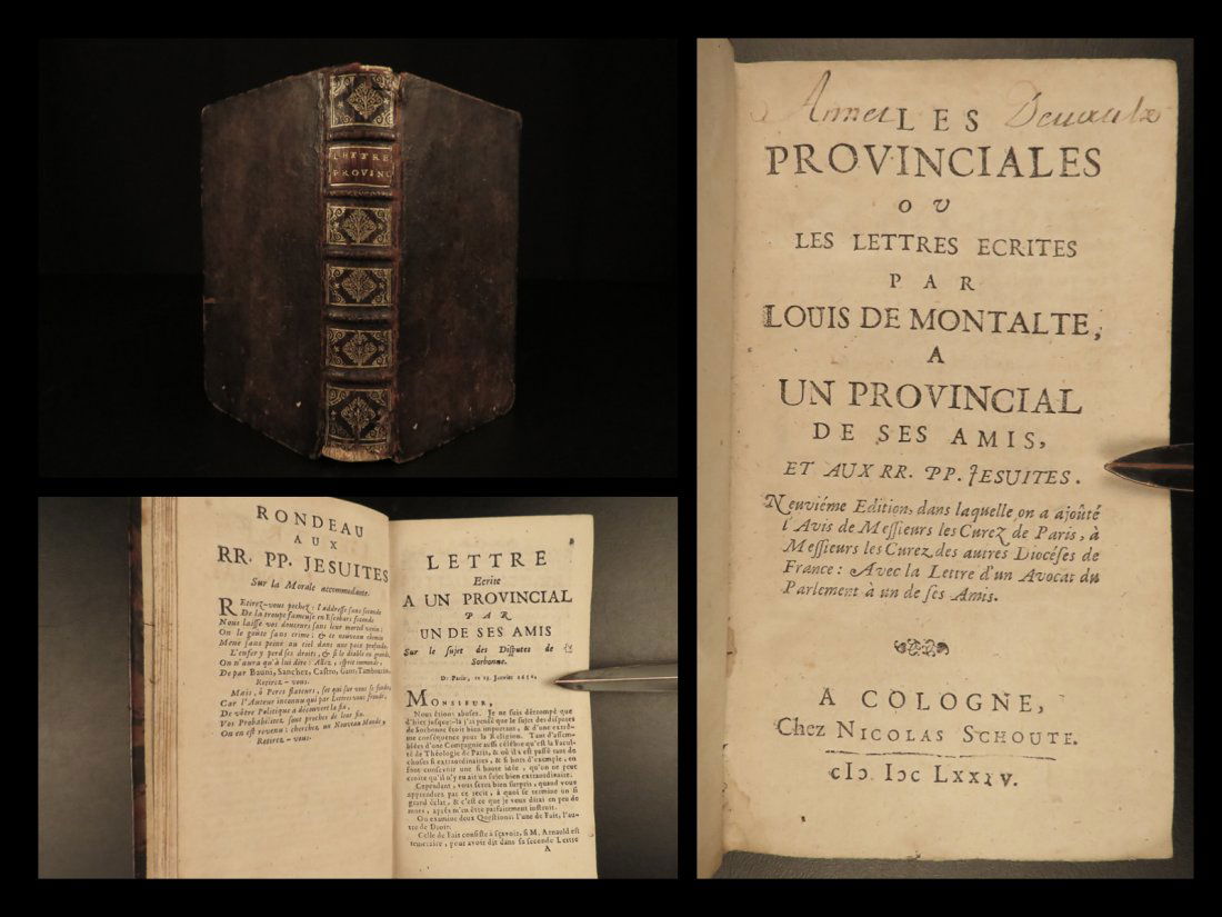 1685 Blaise PASCAL Provincial Letters Witchcraft JESUIT (1 of 10)