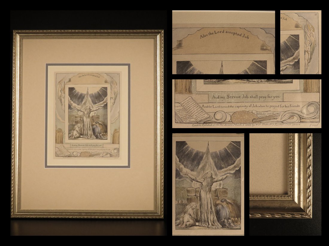 1800s William Blake ART Sacrifice of Job Color (1 of 10)