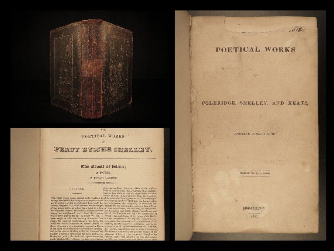 1831 EARLY Samuel Coleridge John Keats Percy Bysshe S. (1 of 9)