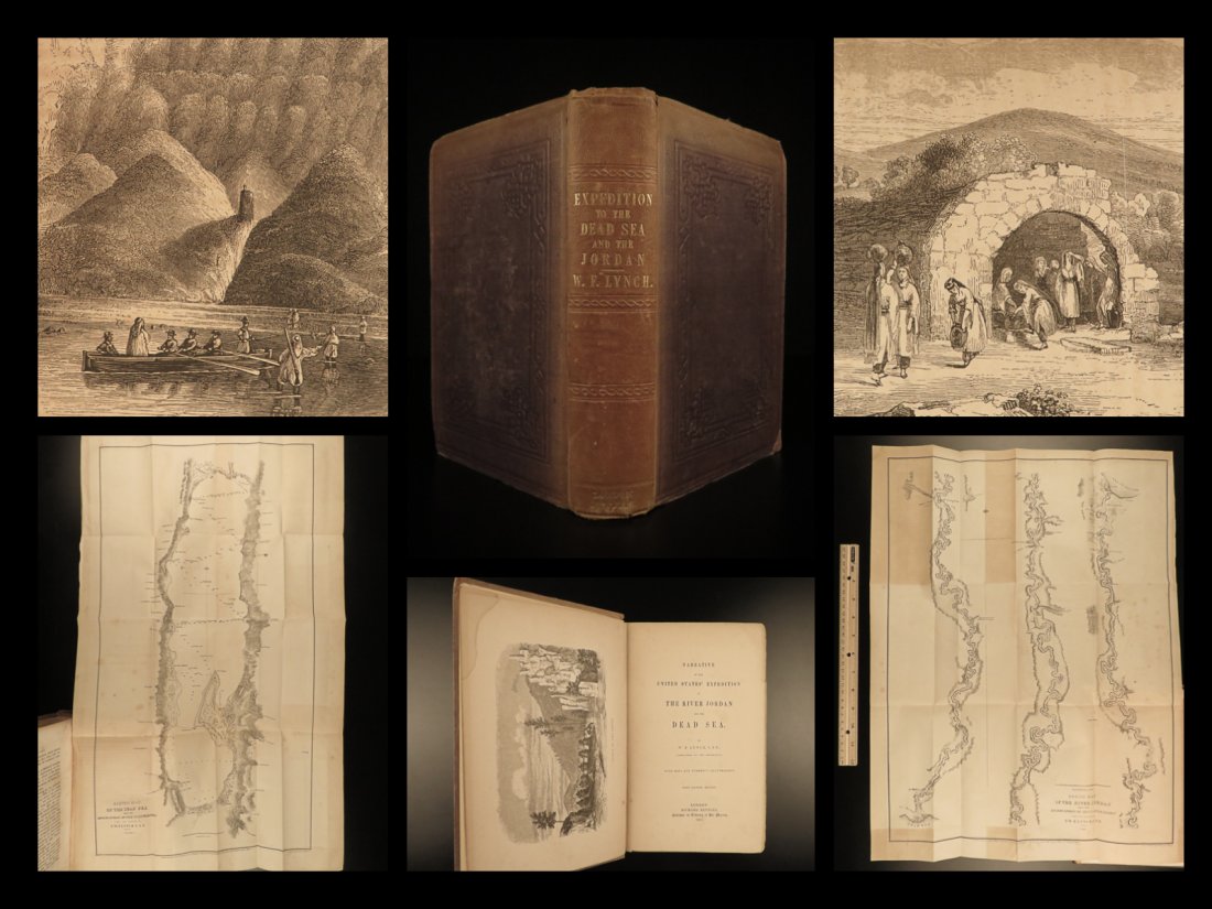 1851 Lynch Expedition to Jordan River Dead Sea: 1851 Lynch Expedition to Jordan River Dead Sea Holy Land Illustrated Turkey A rare early printing of William Lynchs report from his Dead Sea Expedition. Lynch was the commander of a survey expedition 