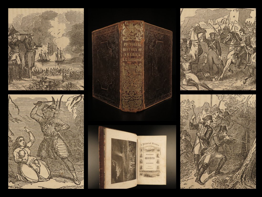 1854 America COLUMBUS Voyages Cortez Peru Spain Vikings: 1854 America COLUMBUS Voyages Cortez Peru Spain Vikings Pirates Witchcraft + Samuel Goodrichs Pictorial History of America is an impressive and thorough account of history of the new world focusing on