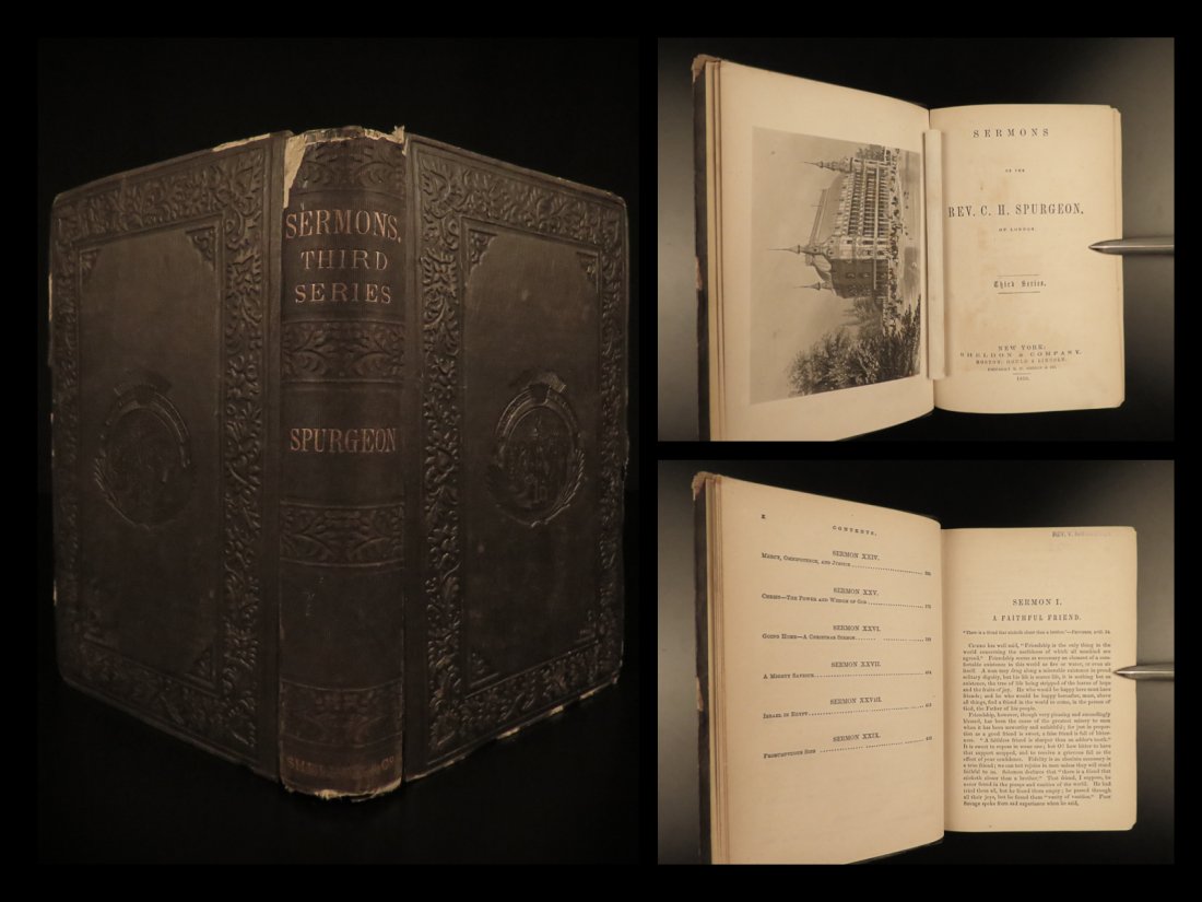 1859 EARLY Sermons of Charles SPURGEON Puritan: 1859 EARLY Sermons of Charles SPURGEON Puritan Devotional Baptist Preaching A rare, mid-19th-century collection of sermons of Charles H Spurgeon. Spurgeon was known for his sermons and devotionals des