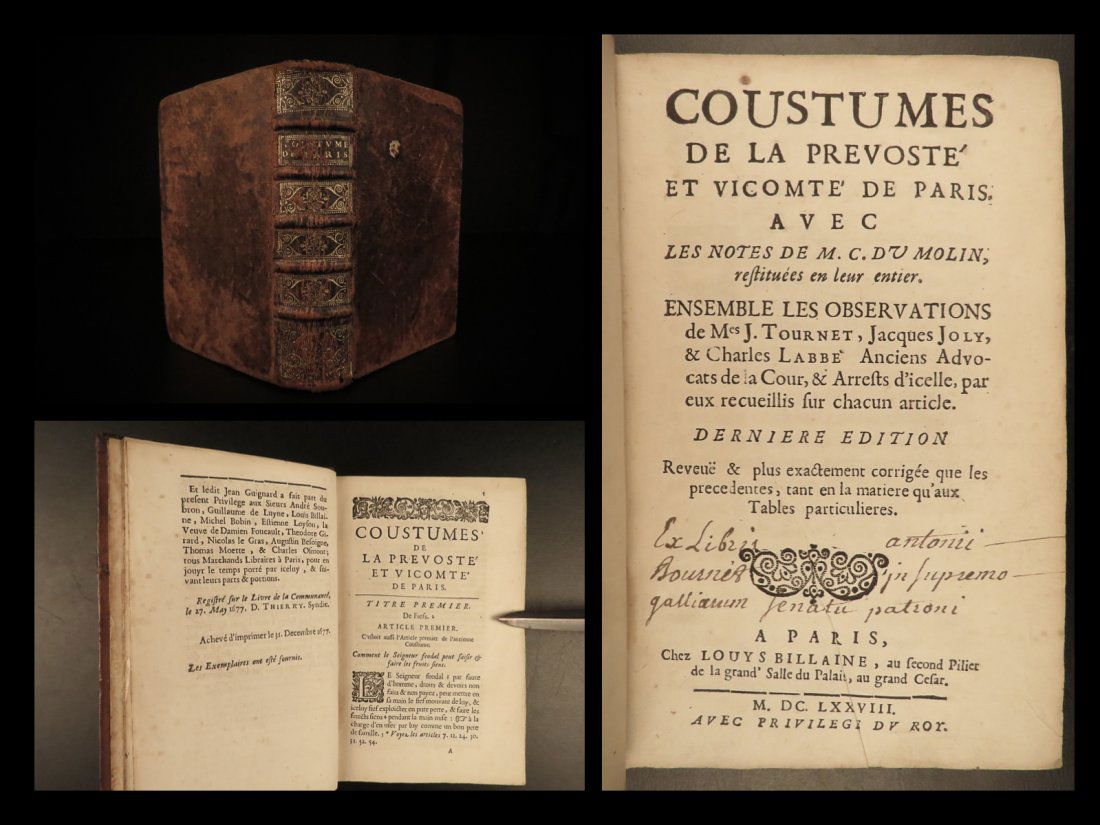 1678 Customs of Prevost of PARIS France Moulin Crime (1 of 10)