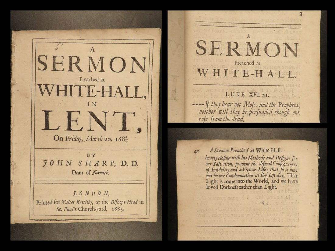 1685 John Sharp English BIBLE Sermon Muslims Wicked (1 of 10)