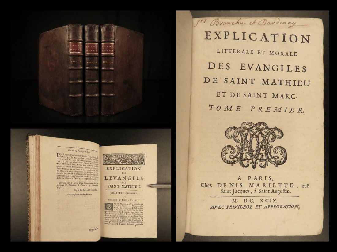 1699 BIBLE & Commentary Polinier Saint Genevieve (1 of 10)