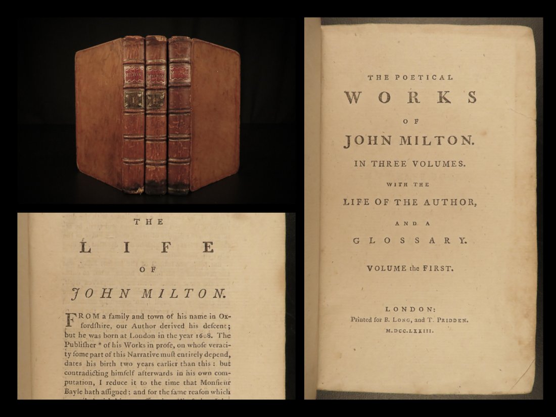1773 1ed John Milton Works Paradise Lost Sonnets Psalms (1 of 10)