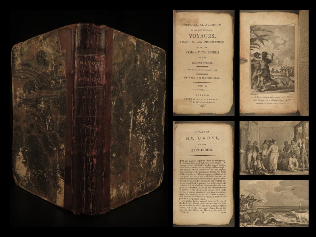1796 1ed VOYAGES Byron Patagonia Wallis TAHITI: 1796 1ed VOYAGES Byron Patagonia Wallis TAHITI Pitcairn Island New Guinea Mavor William Mavors Historical Account of the Most Celebrated Voyages is one of the best and most thorough collections of rep