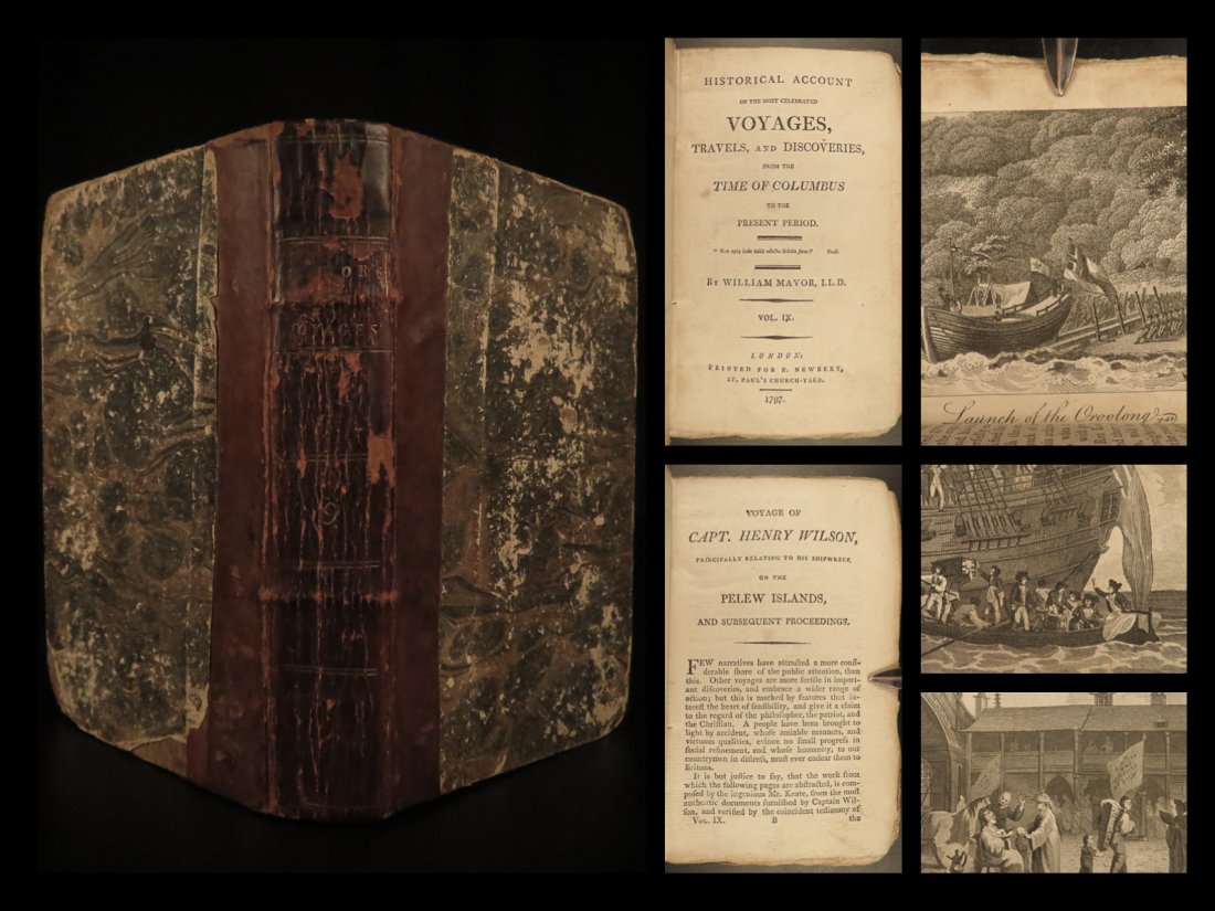 1797 1ed VOYAGES in CHINA George Macartney Australia: 1797 1ed VOYAGES in CHINA George Macartney Australia Pelew Islands Tahiti Mavor William Mavors Historical Account of the Most Celebrated Voyages is one of the best and most thorough collections of rep