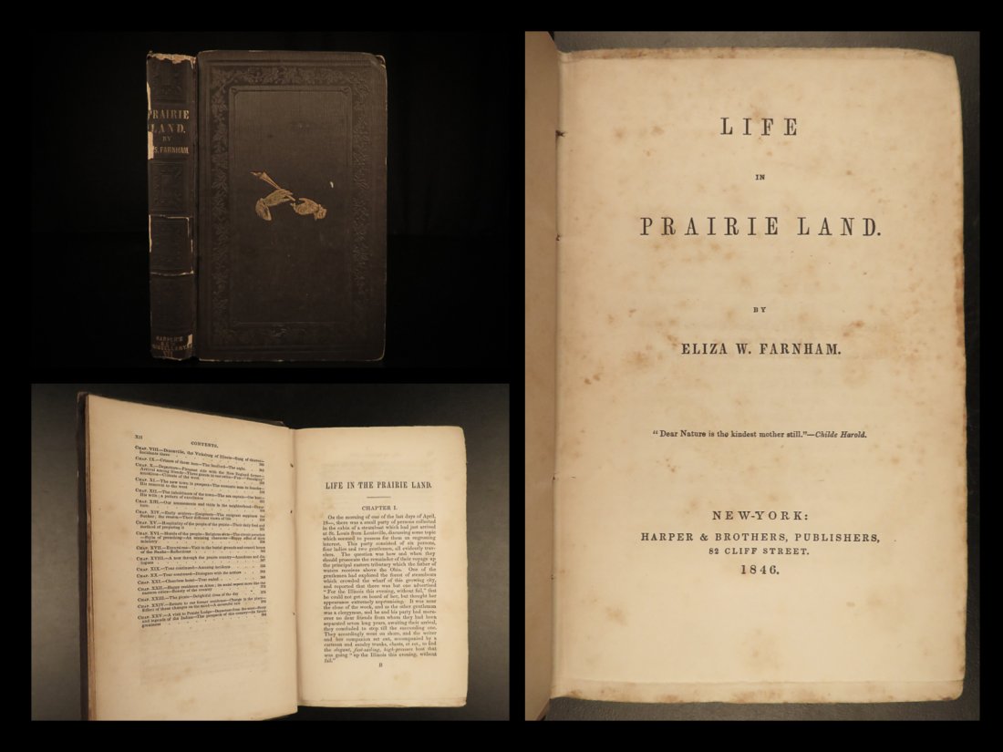 1846 Life in Prairie Land Eliza Farnham Feminism: 1846 Life in Prairie Land Eliza Farnham Feminism Womens Rights Illinois Self-help Eliza Farnhams â€œLife in the Prairie Land” is a rare mid-19th-century account of female life and responsibi