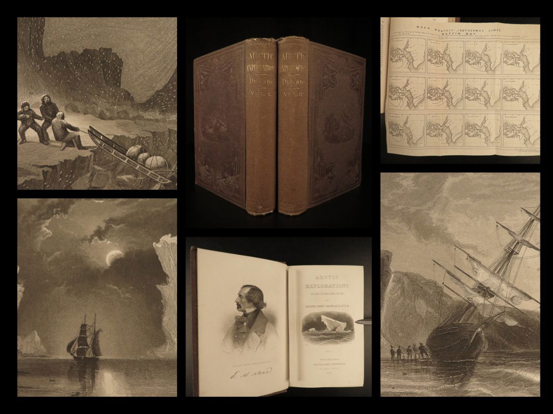 1856 Arctic 1st ed Elisha Kane Explorations Voyages (1 of 10)