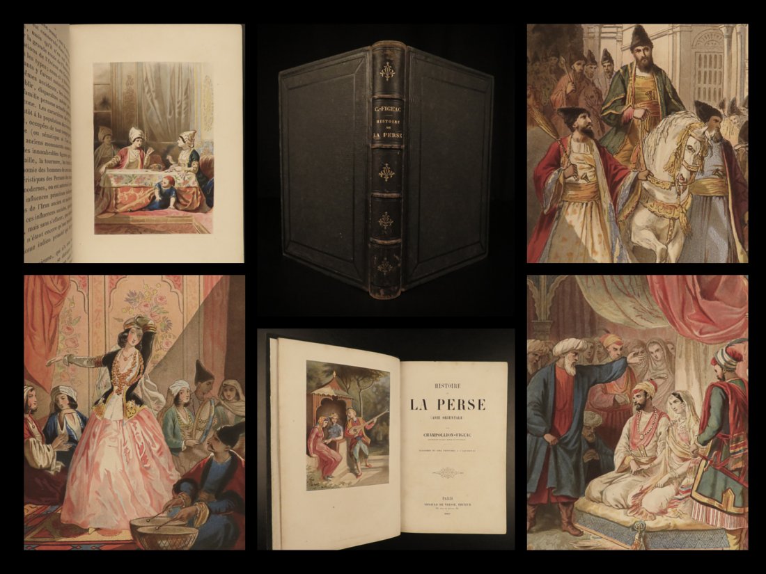 1860 History of Persia IRAN Color Illustrated Costume: 1860 History of Persia IRAN Color Illustrated Costume Dress Iraq Champollion Jacques Joseph Champollion-Figeac, more commonly known as Champollion, was a 19th-century French archaeologist best-known f