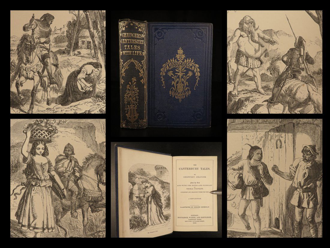 1860 Geoffrey Chaucer Canterbury Tales Medieval Pilgrim (1 of 10)