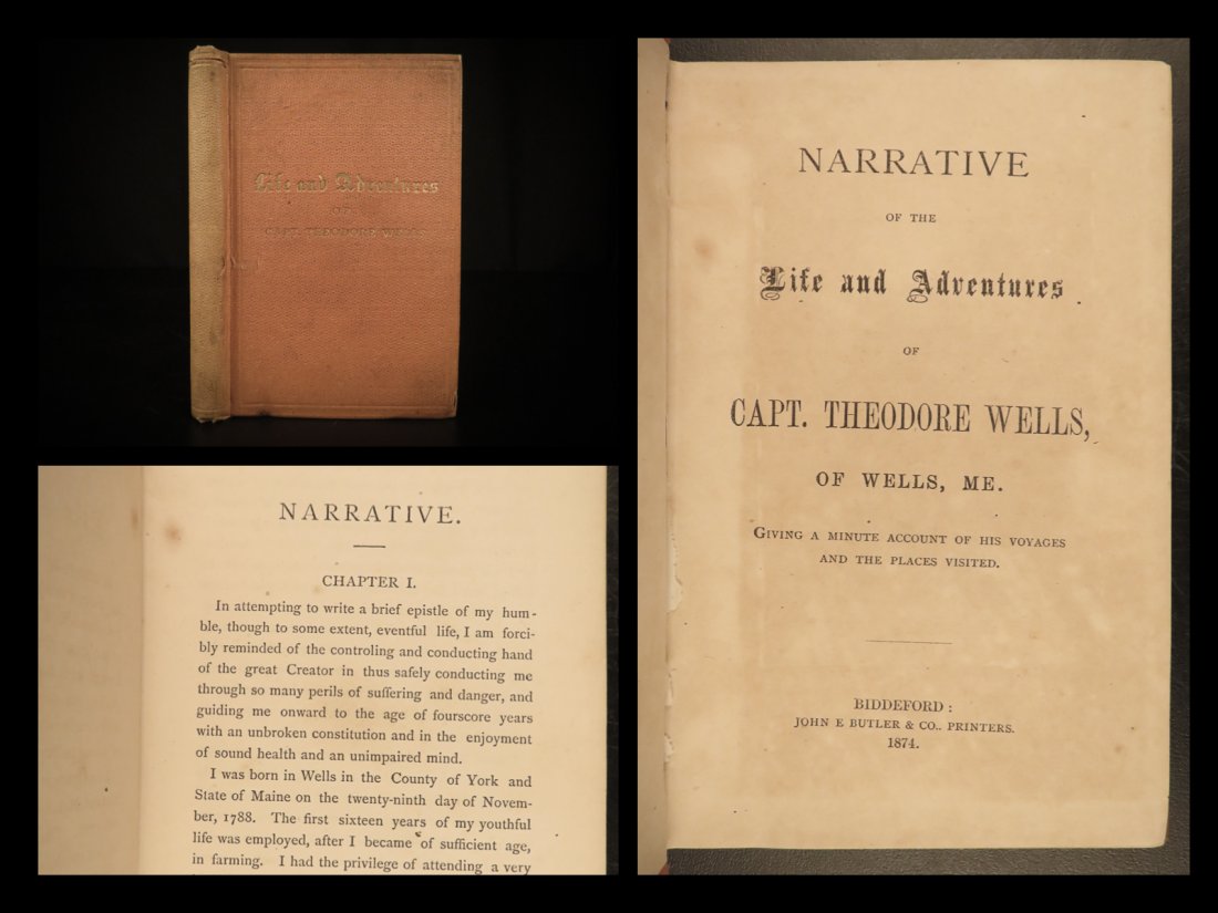 1874 1ed Narrative of Capt Theodore Wells Biddeford (1 of 10)