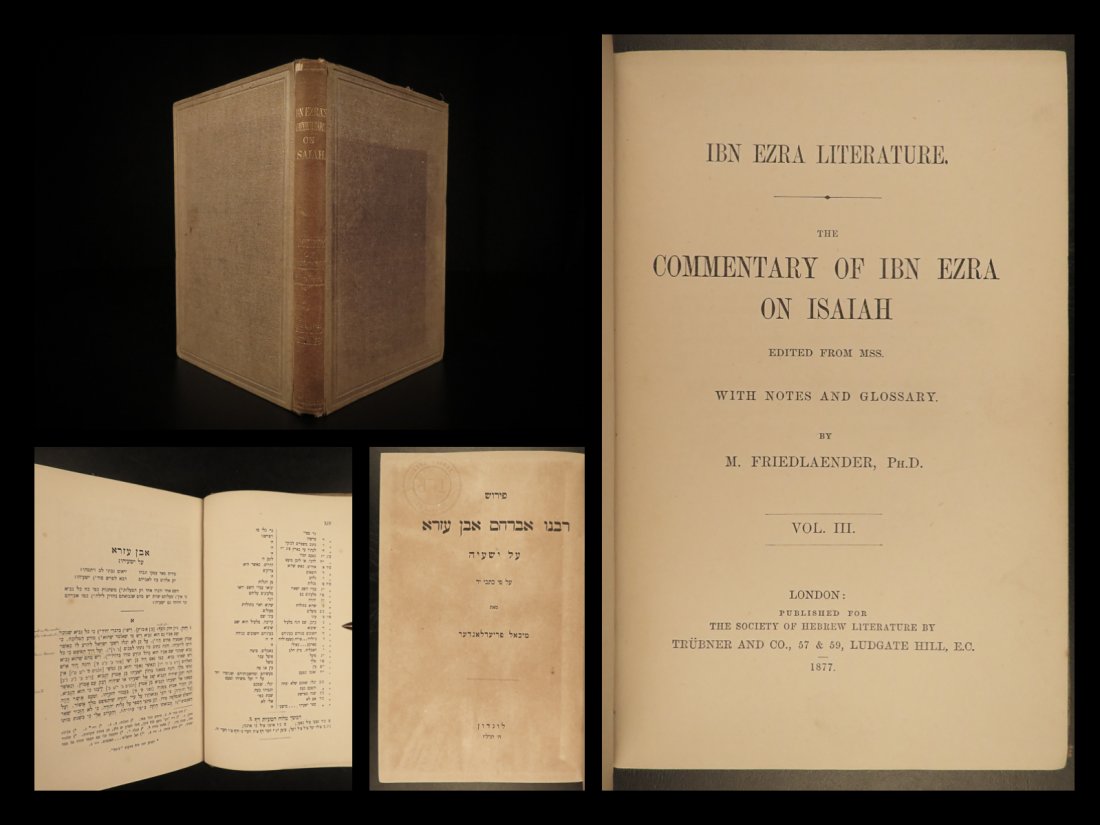1877 1ed Ibn Ezra JEWISH Bible Commentary on Isaiah (1 of 10)