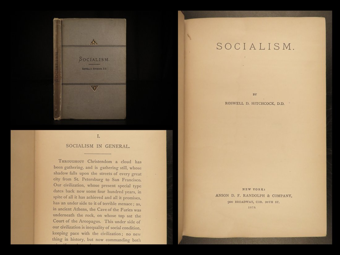 1879 SOCIALISM 1ed Roswell Hitchcock Communism: 1879 SOCIALISM 1ed Roswell Hitchcock Communism Karl Marx Capitalism Revolutions Roswell Hitchcock was a 19th-century American preacher best-known for his analysis of the Bible. However, he also wrote 