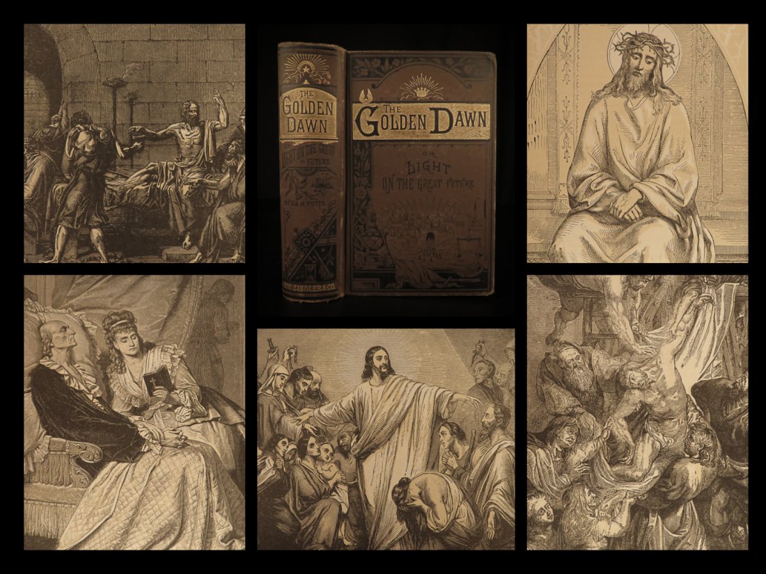 1884 The Golden Dawn on DEATH Dickens Shakespeare: 1884 The Golden Dawn on DEATH Dickens Shakespeare Tennyson Longfellow Pagan The Golden Dawn is a rare, late 19th-century collection of works on life and death collected. James H Potts includes the wor