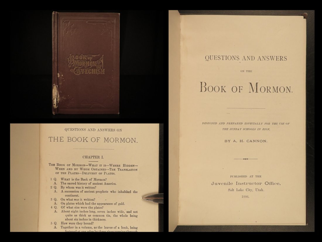 1886 MORMON 1ed Questions & Answers Catechism Cannon: 1886 MORMON 1ed Questions & Answers Catechism Cannon Utah LDS Salt Lake Deseret Abraham Cannon was a 19th-century Mormon apostle known for called to the Quorum of the Twelve. He was one of the most pr