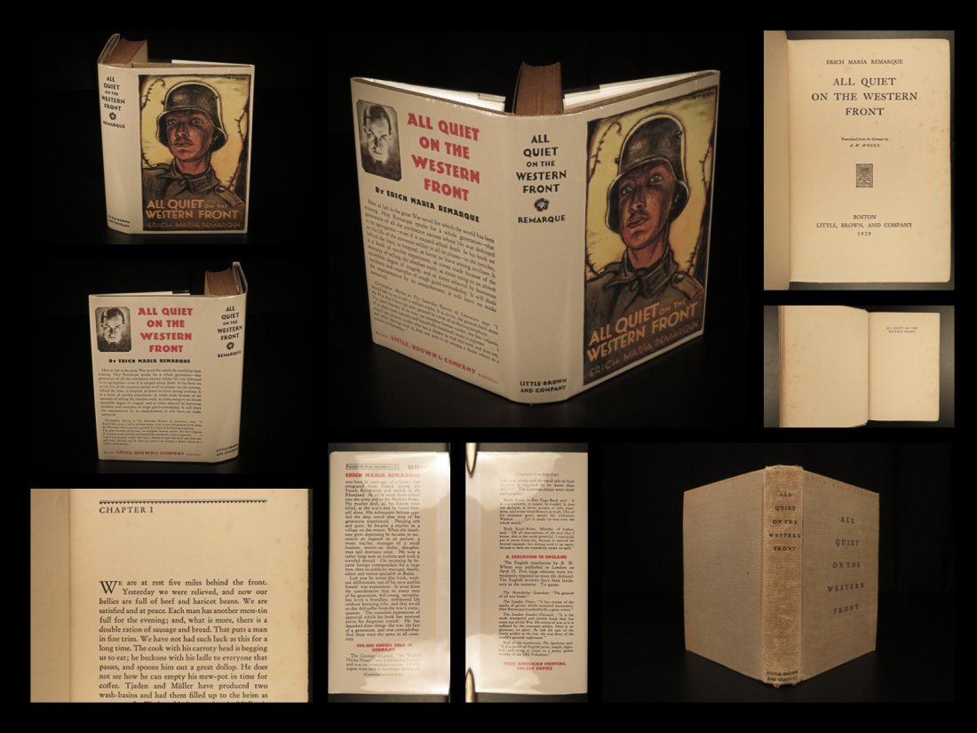 1929 1ed All Quiet on the Western Front Erich Remarque: 1929 1ed All Quiet on the Western Front Erich Remarque World War I Banned Book â€œWe have so much to say, and we shall never say it.” â€• Erich Maria Remarque, All Quiet on the Western 