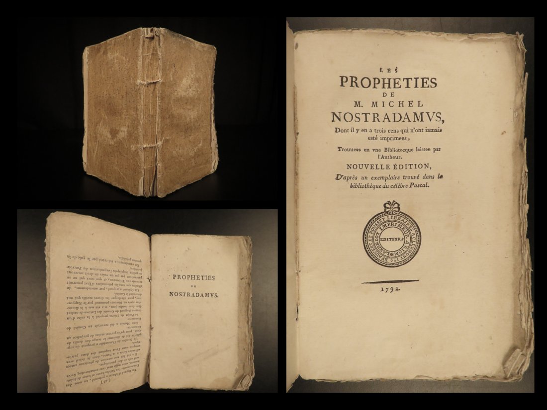 1792 NOSTRADAMUS Prophecies Astrology Astronomy Occult: 1792 NOSTRADAMUS Prophecies Astrology Astronomy Occult Visions Prophecy French "From the enslaved populace, songs, Chants and demands While princes and lords are held captive in prisons. These will in