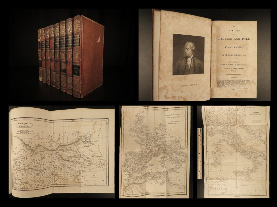 1823 FAMOUS Edward Gibbon Decline & Fall of ROME Roman (1 of 10)