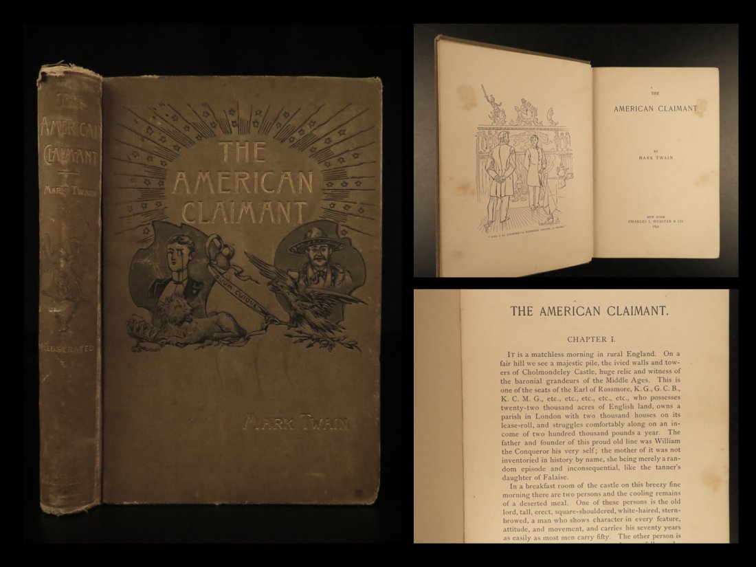 1892 1st ed Mark Twain American Claimant Samuel Clemens: 1892 1st ed Mark Twain American Claimant Samuel Clemens Beard Illustrated FAMOUS â€œNothing breaks up an authors progress like having to stop every few pages to fuss-up the weather. Thus it is pla