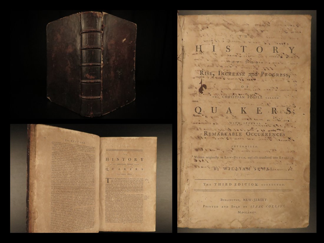 1774 History of QUAKERS Willem Sewel Turkish Pirates: 1774 History of QUAKERS Willem Sewel Turkish Pirates DIXON Family New Jersey NC Willem Sewel was a 17th-century Dutch Quaker who is most-known for his historical perspective on the Quakers. This work 