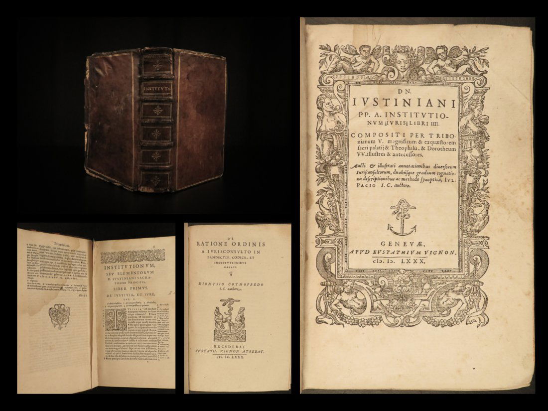 1580 LAW Justinian Institutes Codex Rome Corpus Juris (1 of 10)