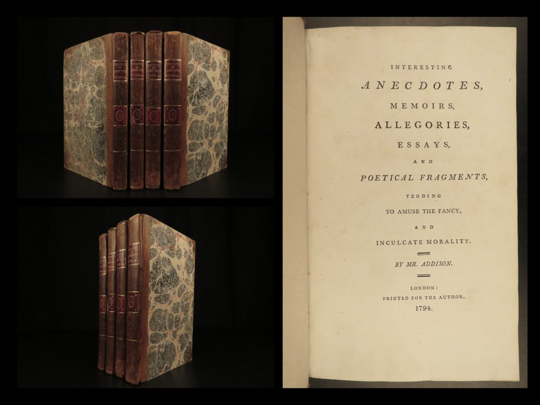 1794 Mr Addison Essays Humor Superstition Charles II 4v (1 of 10)