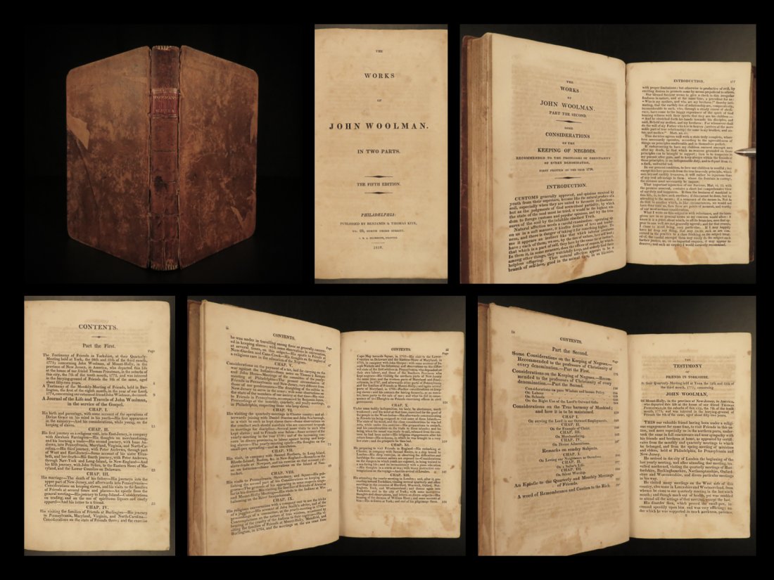 1818 Slavery QUAKER New Jersey Witch Hunts Negroes: 1818 Slavery QUAKER New Jersey Witch Hunts Negroes Journal of John Woolman â€œhe whose tender mercies are over all his works hath placed a principle in the human mind which incites to exercise goo